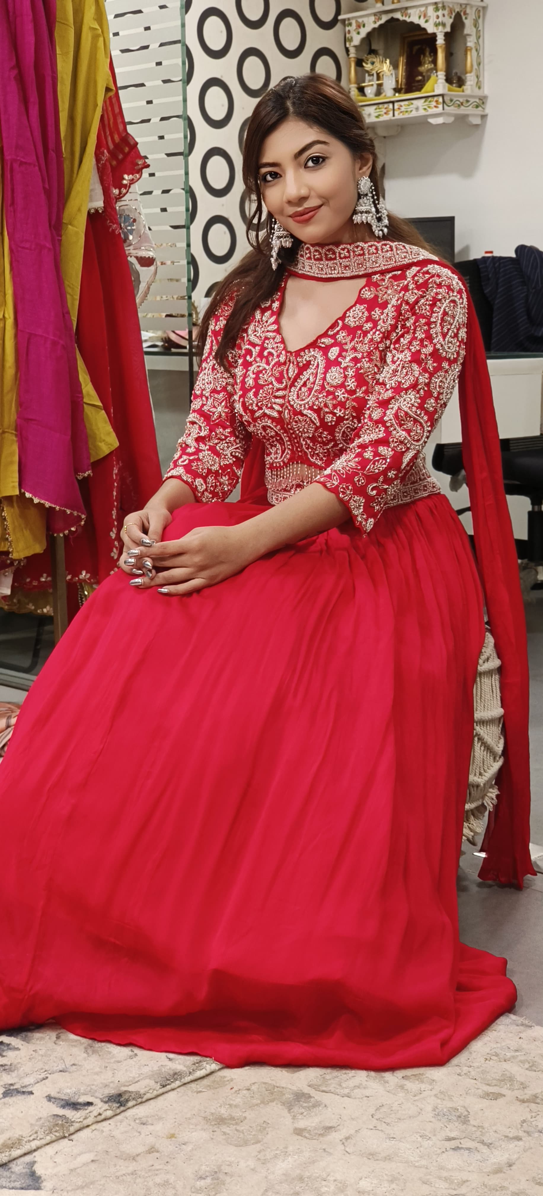 Elegant Heavy Cut Dana Zari Embroidered Party Wear Chinon Lehenga With Stitched Padded Blouse And Chokar Dupatta 09654,09653 only on orders