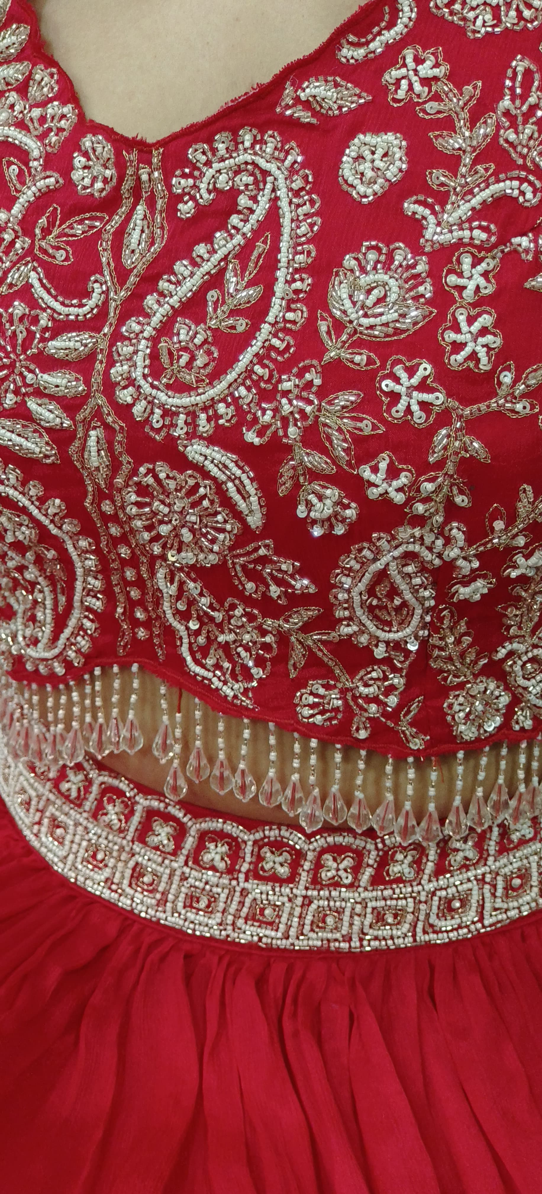 Elegant Heavy Cut Dana Zari Embroidered Party Wear Chinon Lehenga With Stitched Padded Blouse And Chokar Dupatta 09654,09653 only on orders