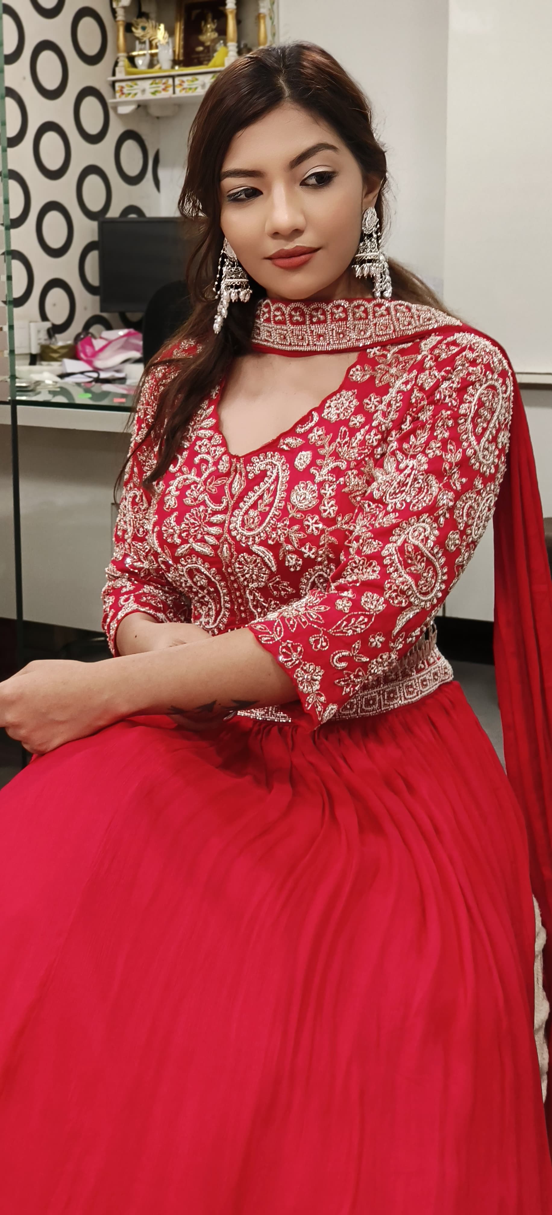 Elegant Heavy Cut Dana Zari Embroidered Party Wear Chinon Lehenga With Stitched Padded Blouse And Chokar Dupatta 09654,09653 only on orders