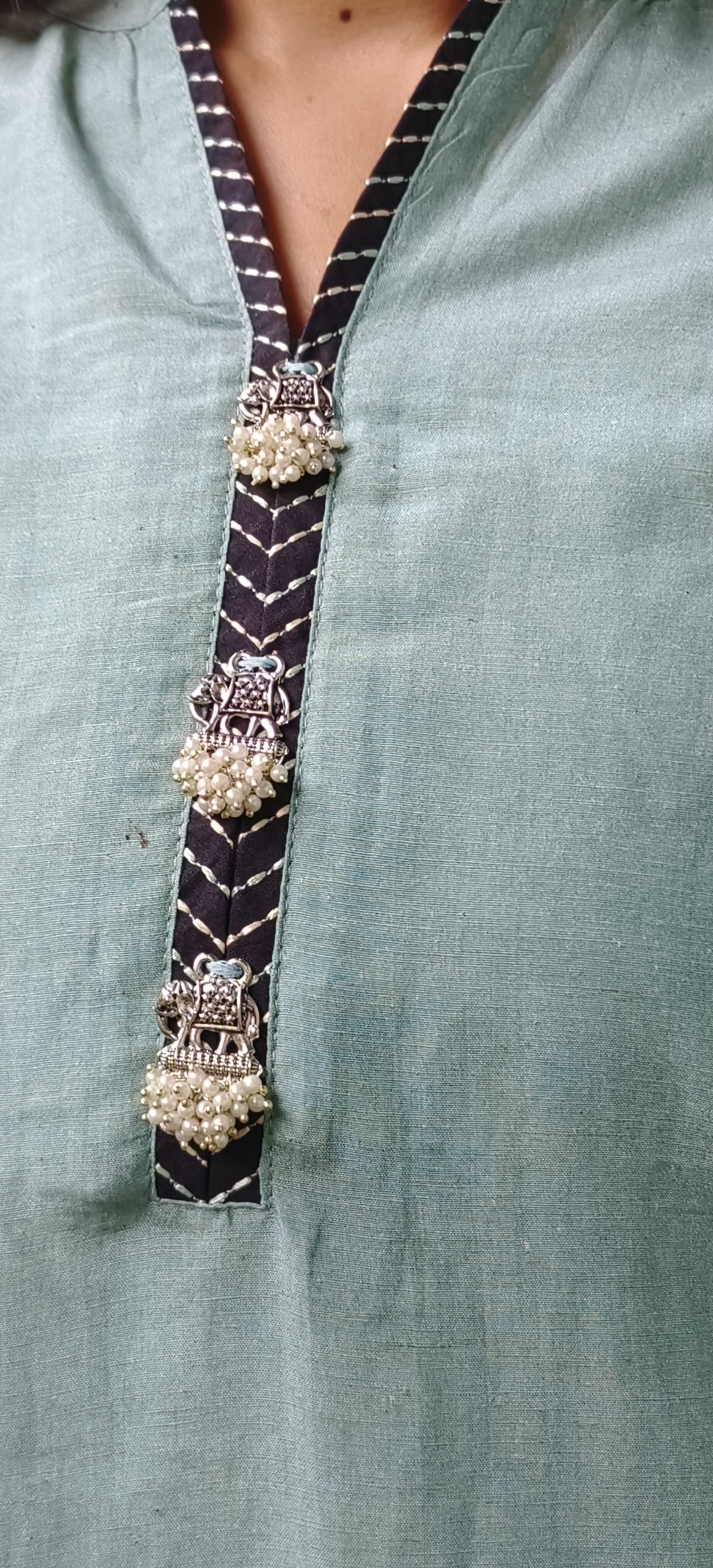 Linen Floral Printed Kurta Pant Set In Linen Cotton Fabric- 09722, 09723