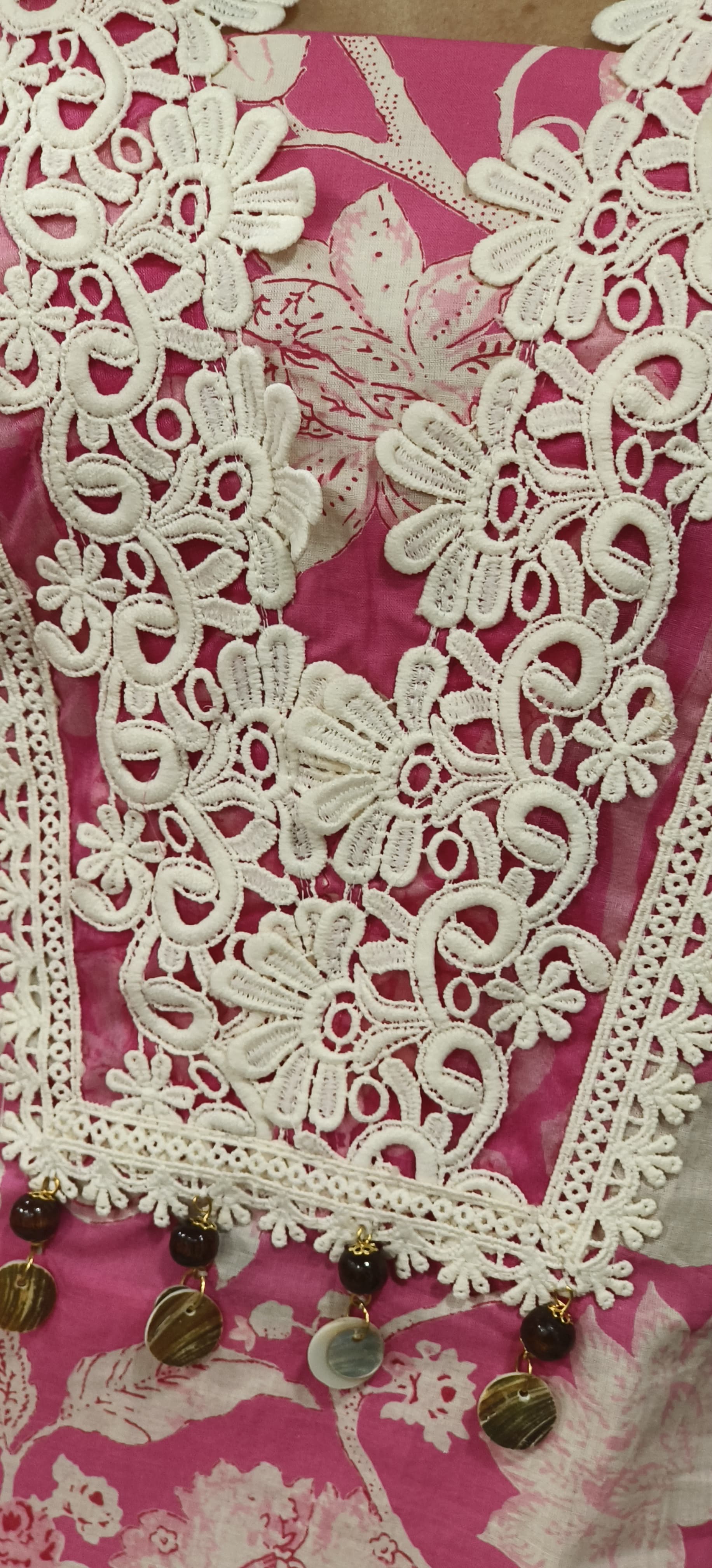 Cut Work Crosia Lace Printed Full Suit-09819