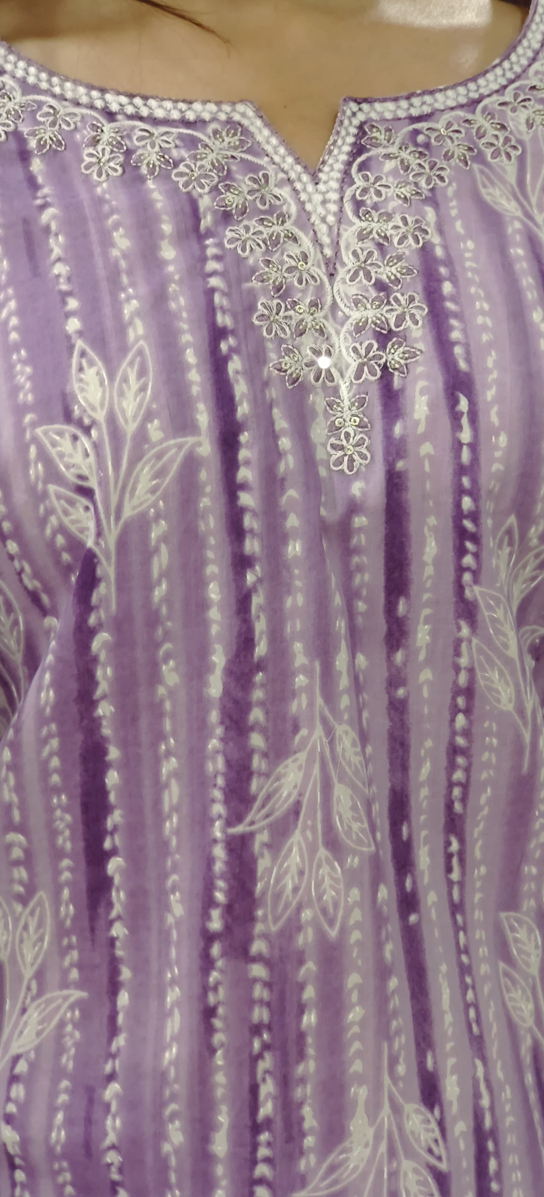 Beautiful Thread Embroidered Neck Kurta Pant Set With Dupatta- 09778