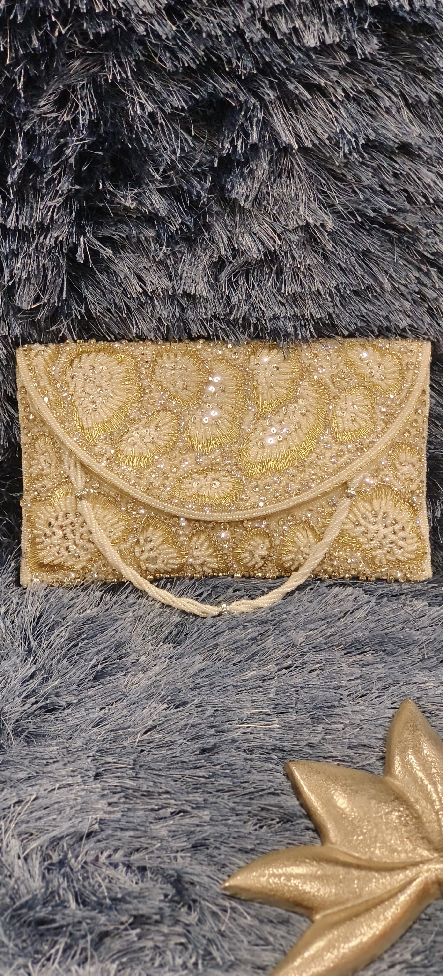 Elegant Zaria Pearl White Purse