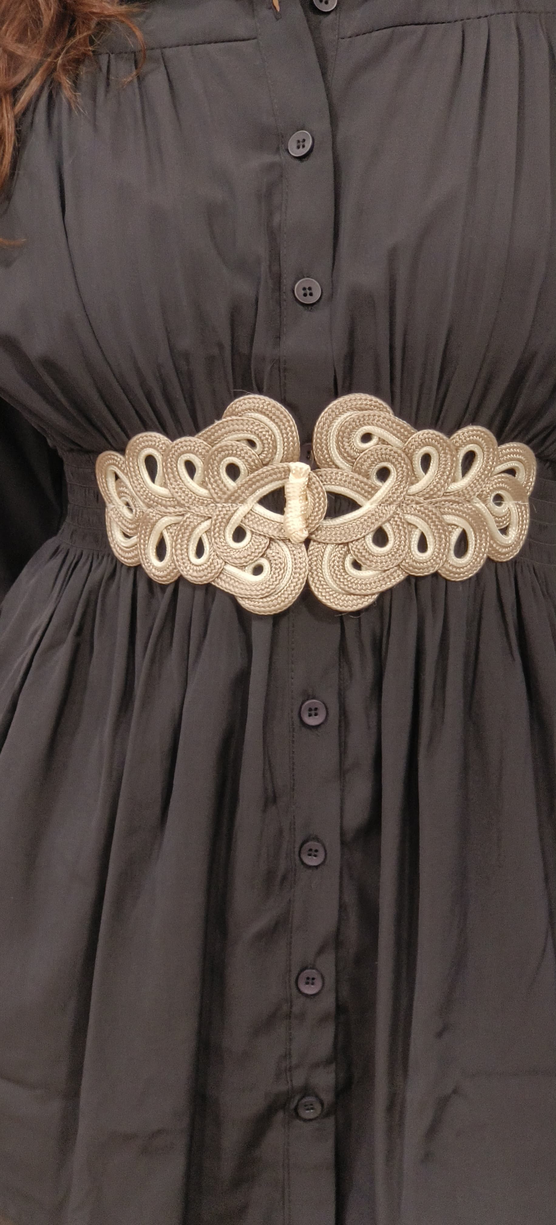 Solid Collared Shirts With Middle Belt