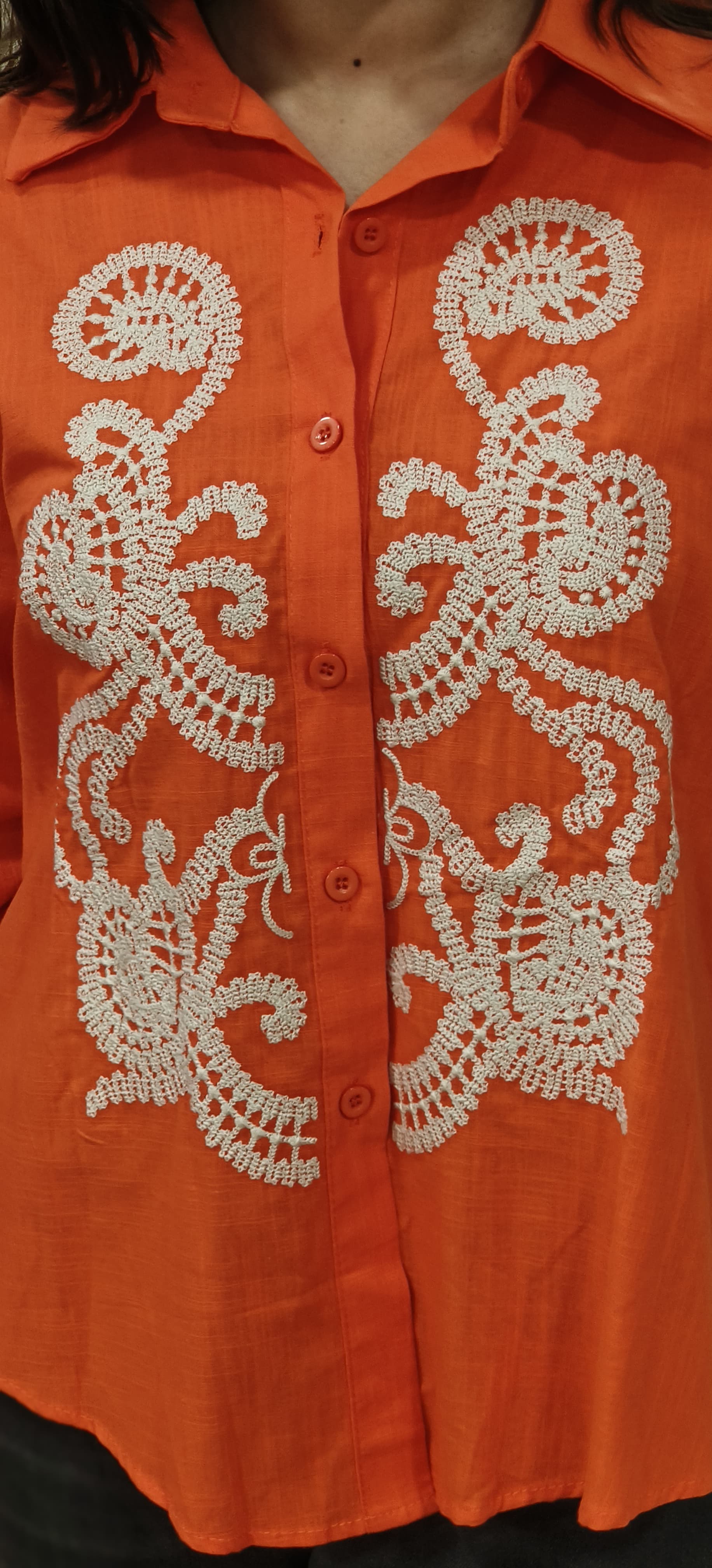 Thread Front Embroidered Collared Shirt