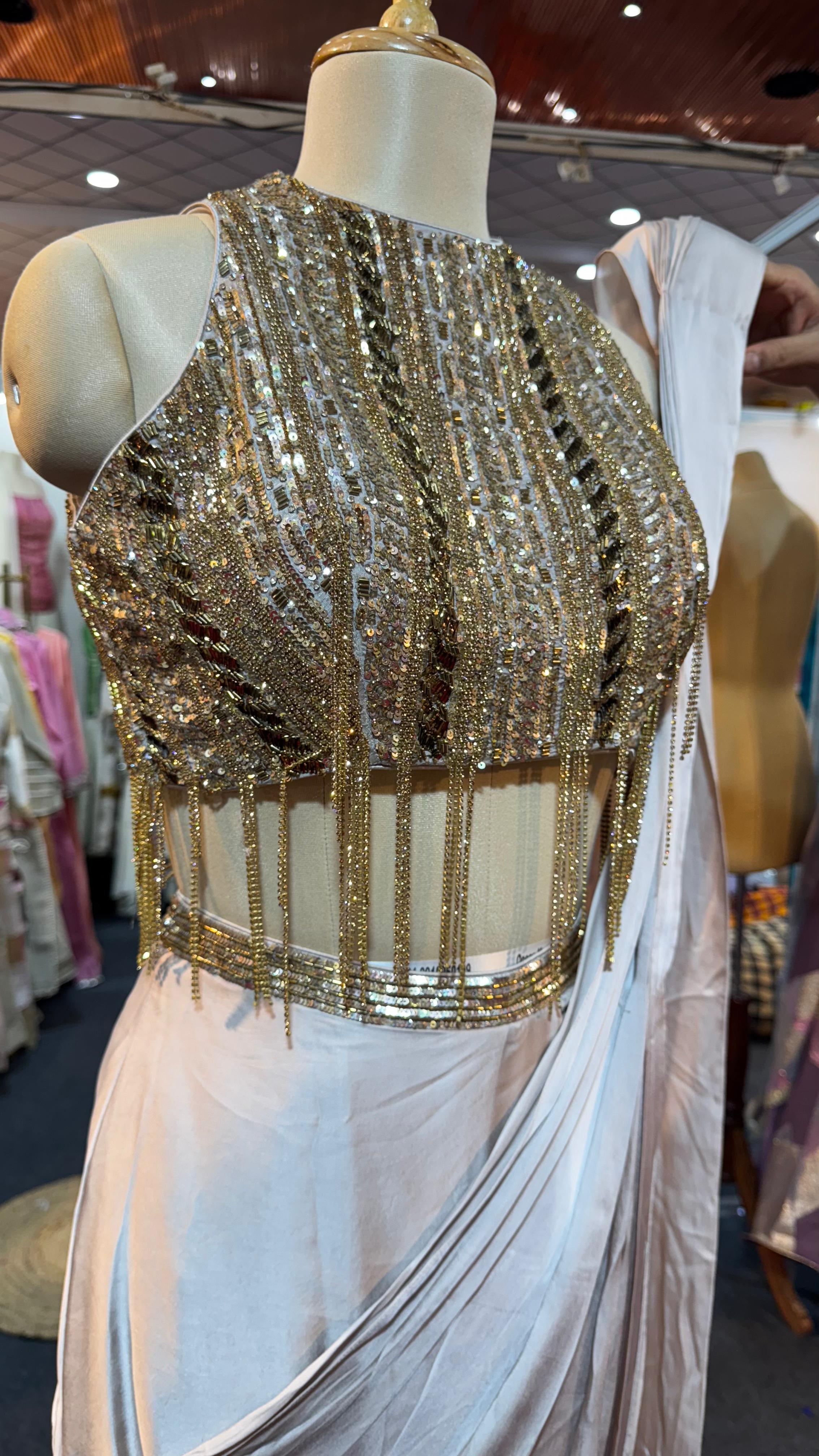 Royal Mirage Starry Night Luxe Sparkled Designer Drape Saree- 11150