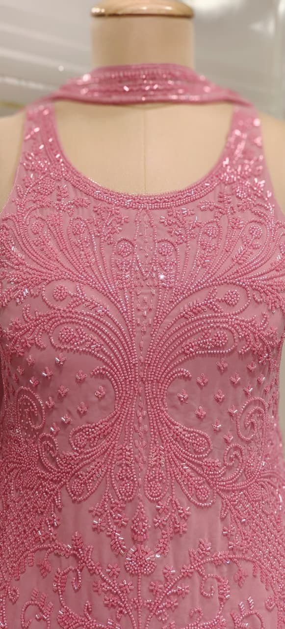 Complete Cut Dana Handwork Sleeveless Short Kurta With Inner, Chowker Dupatta & Very Flared Palazzo Bottom In Premium Georgette Fabric- 11589, 11590, 11591