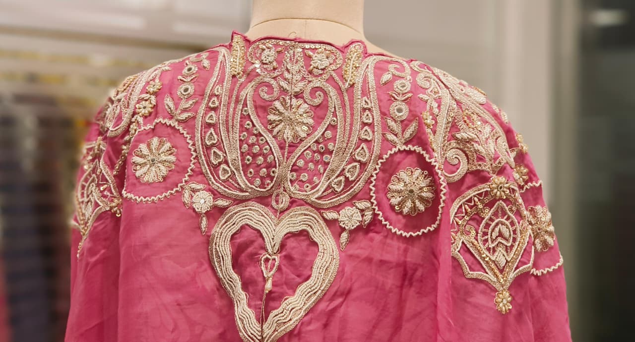 Regal Zari Embroidered Crop Top With Drape Skirt & Cut Work Shrug In Crepe Fabric- 11733, 11734