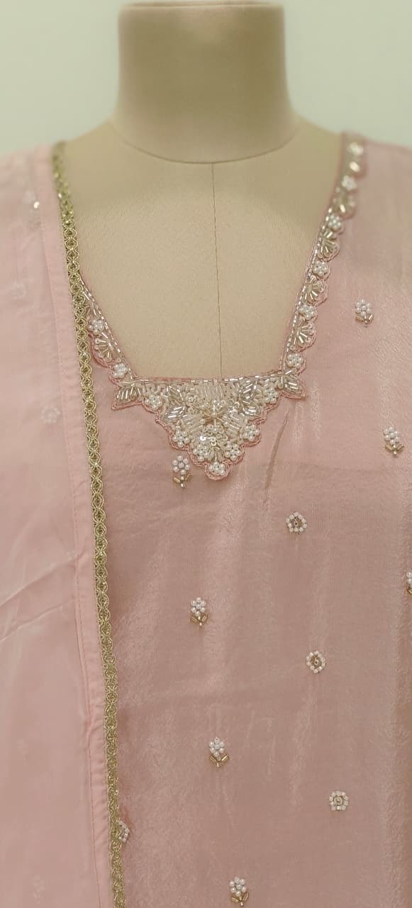 Premium Shimmer Tissue Fabric Partywear Kurta With Elegant Cut Dana Sequin Embroidery Kurta With Loose Bottom Full Suit Set-12128,27