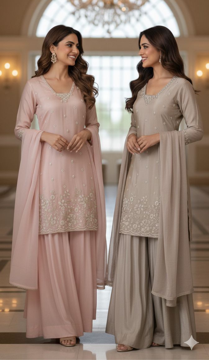 Premium Shimmer Tissue Fabric Partywear Kurta With Elegant Cut Dana Sequin Embroidery Kurta With Loose Bottom Full Suit Set-12128,27