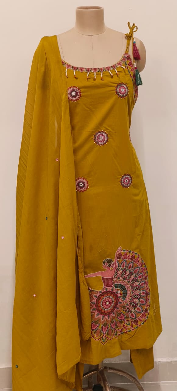 Sleeveless Bohemian Style Cotton Noodle Strap Full Thread Embroidery Tassel Details And Matching Bottom-11803,11804