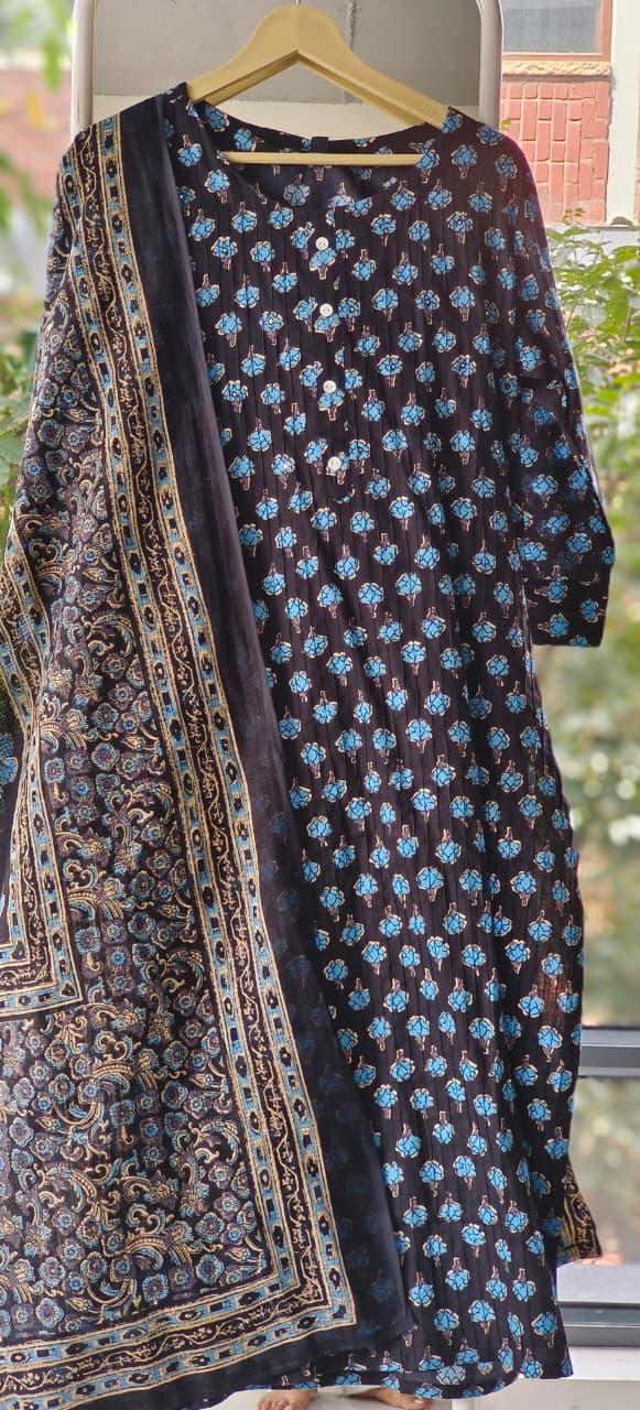 Cotton Printed Full Suit With Printed  Dupatta-12200
