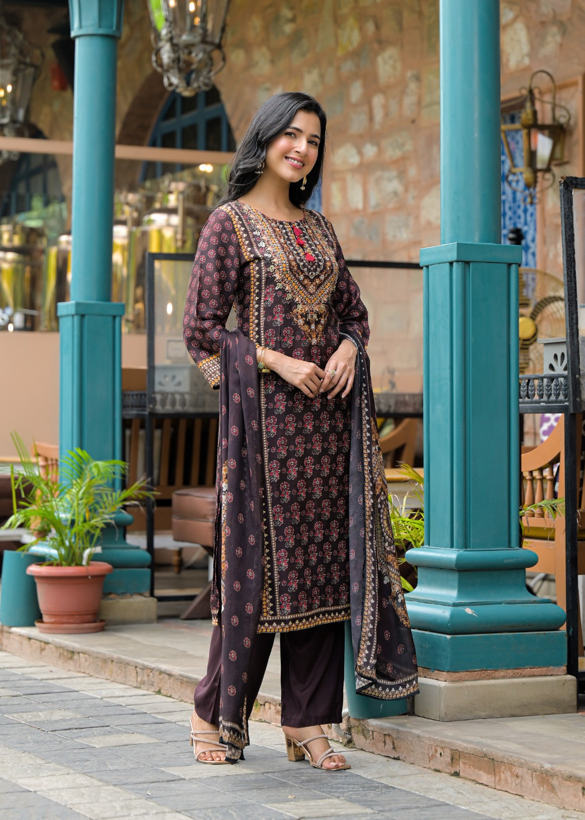 Beautiful Dola Silk Printed Kurta With Bottom And Dupatta