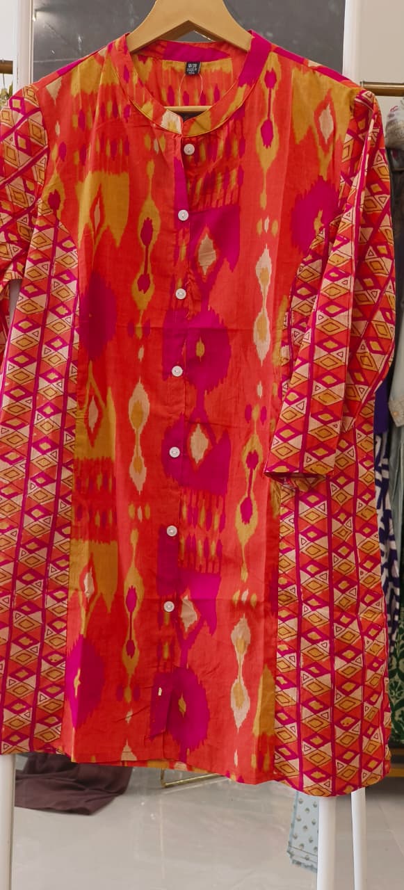 Summer Printed Pure Cotton Short Kurti-12321,12325,12320