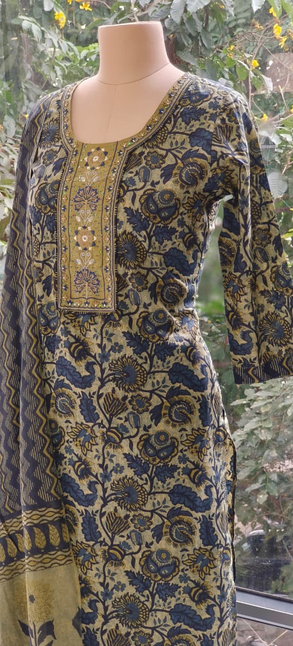 Floral Printed Summer Friendly Cotton Full Suit Set-12301,12300