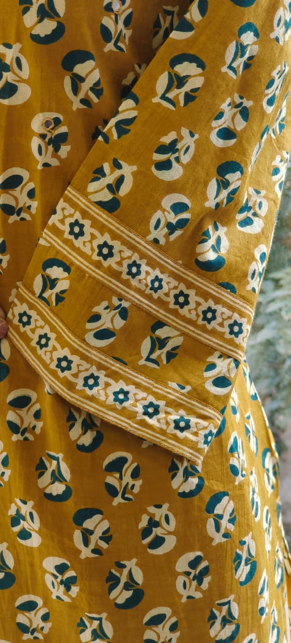 Hand Block Cotton Printed Kurta Pant With Dupatta-12240