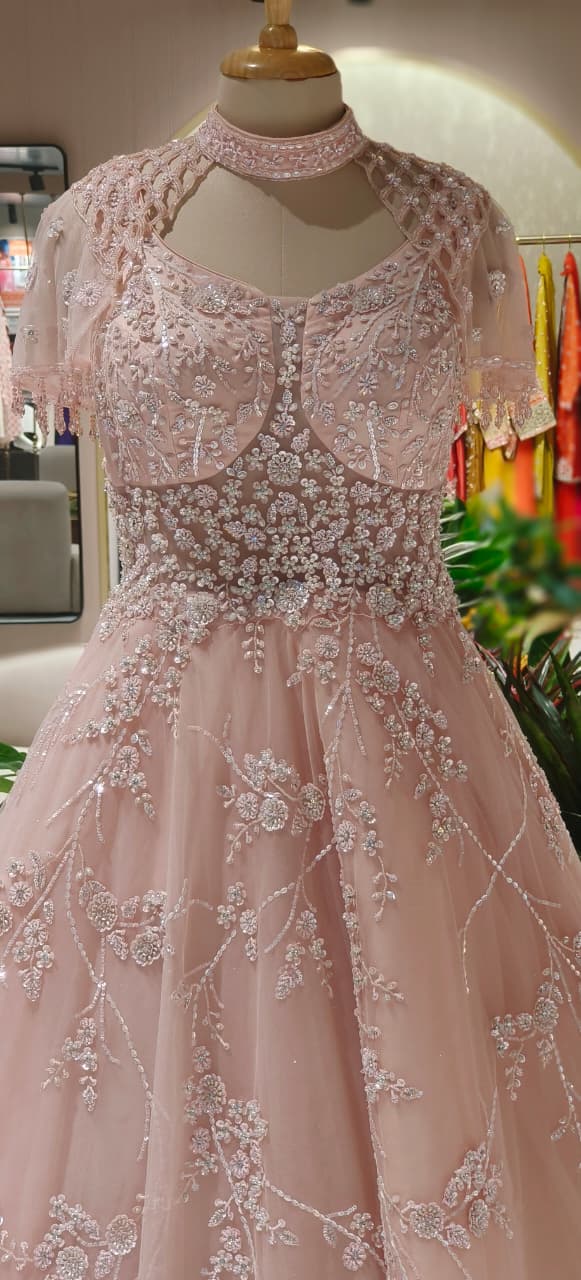 Majestic Pearlshine Diamond Dust Premium Ball Gown- 12345