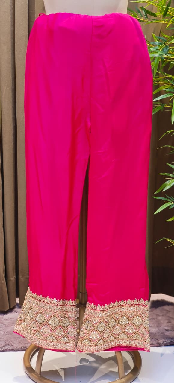 Zarbaft Regal Royal Zari Embroidered Pearl Tasseled Anarkali Full Suit Set With Heavily Worked Dupatta & Loose Bottom- 12450