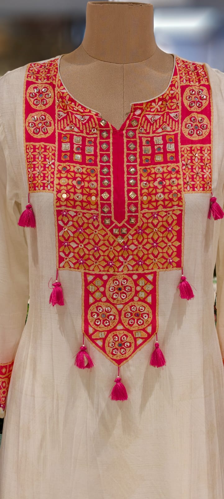 Boho Tasselled Rajasthani Look Full Suit Set With Dupatta- 12985