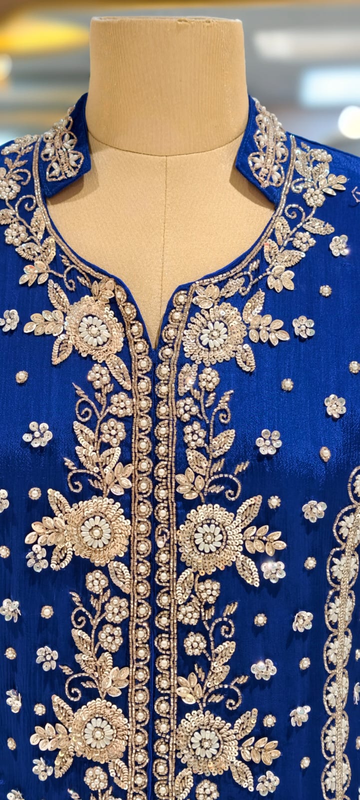 Imperial Bloom Royal Zari Heritage Kurta With Flared Palazzo Set