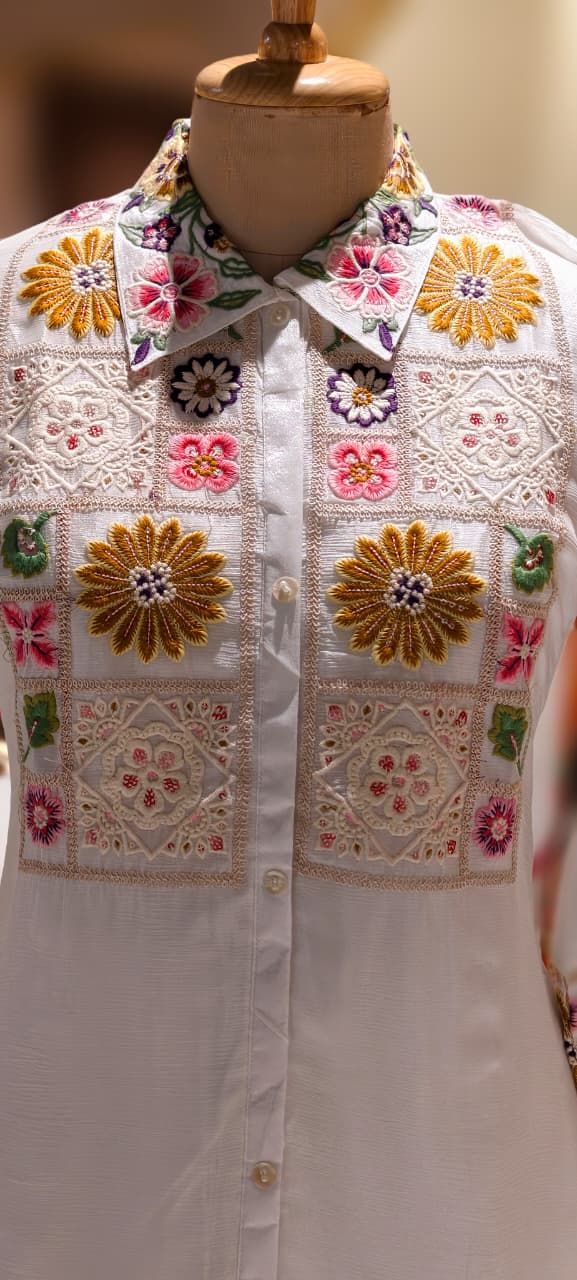 Soft Luxe Very Premium Meadow Embroidered Co-Ord Set In Chinon Fabric-13281