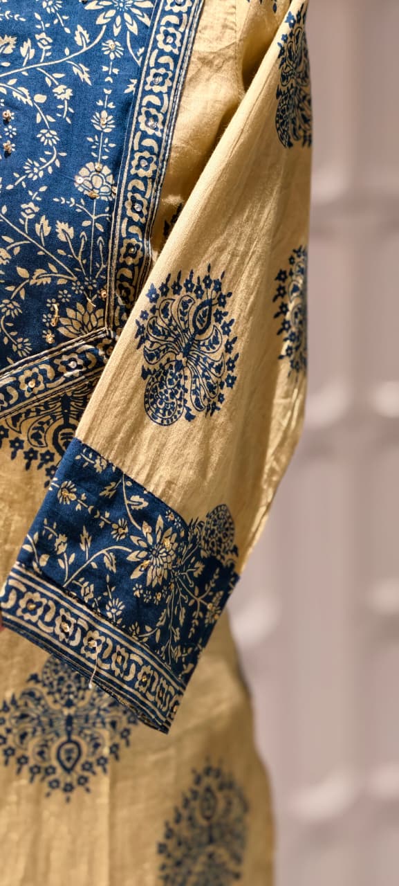 Earthy Bloom Printed Ethnic Full Suit Set With Dupatta In Cotton Fabric- 13316