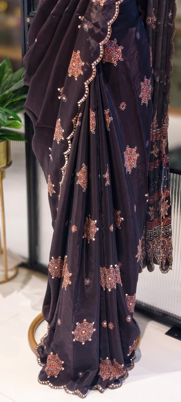 Royal Intricate Motifs Rich Pallu Designer Saree With Unstitched Blouse- 13345