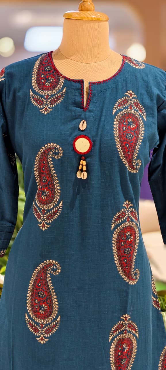 Verdent Mango Buti Print Casual Wear A-Line Kurti Only-13525