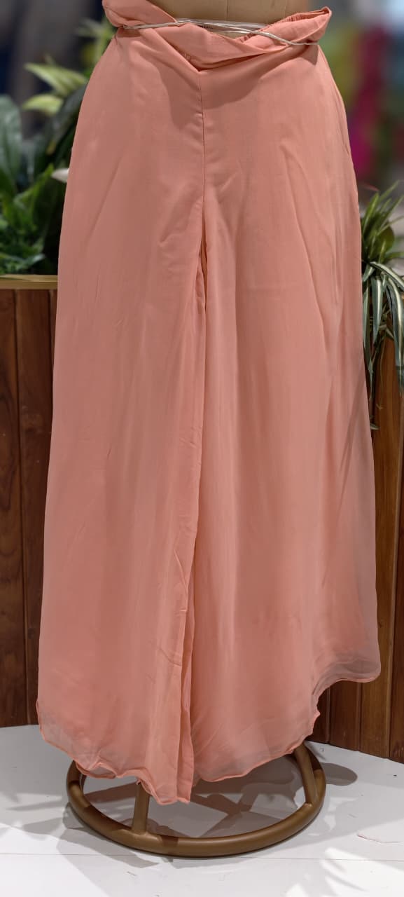 Zardosi Thread Work Sequin Embellishments Floral Motifs Lucknowi Style Premium Georgette Fabric- 13675