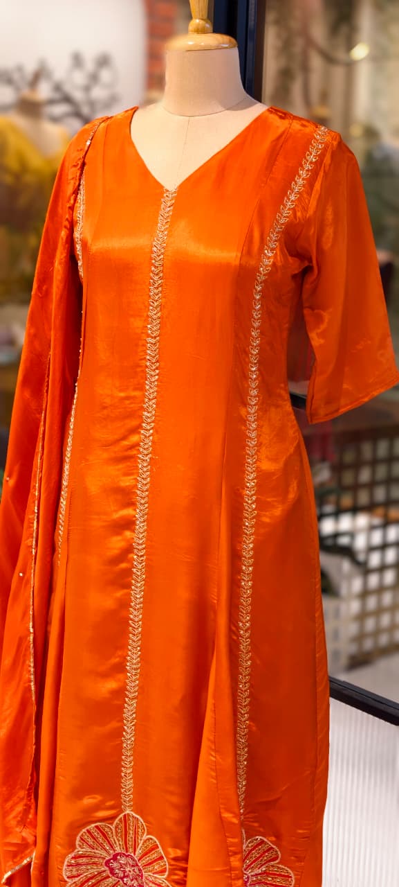 Beautyful Anarkali With Silk Dupatta Set-13784