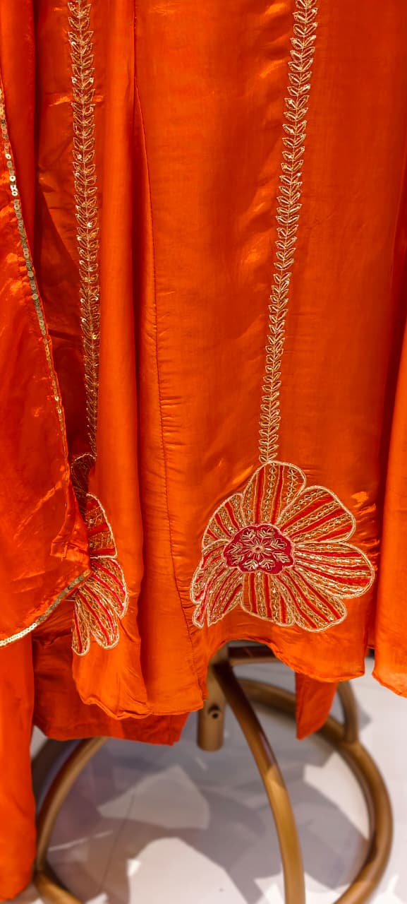 Beautyful Anarkali With Silk Dupatta Set-13784