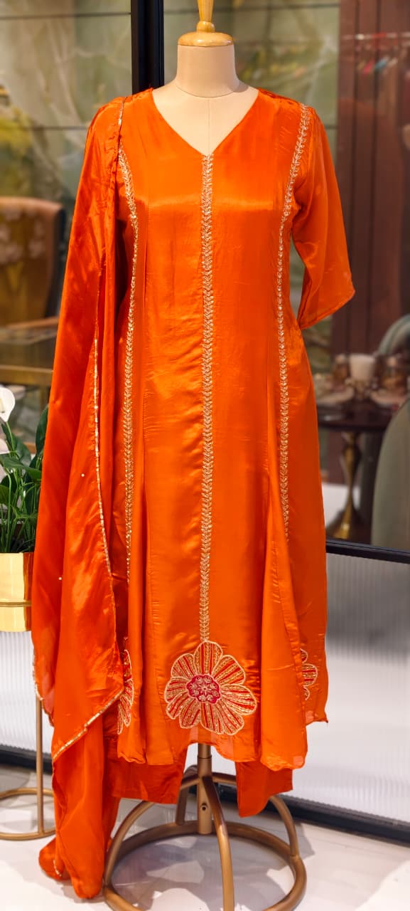 Beautyful Anarkali With Silk Dupatta Set-13784