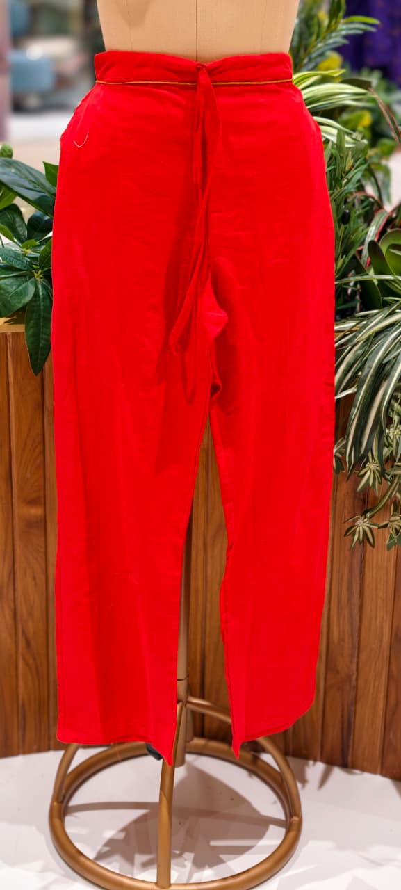 Ikkat Inspired Summer Wear Cotton Kurta Pant Set With Mirror Touch In Yoke RB111-14032