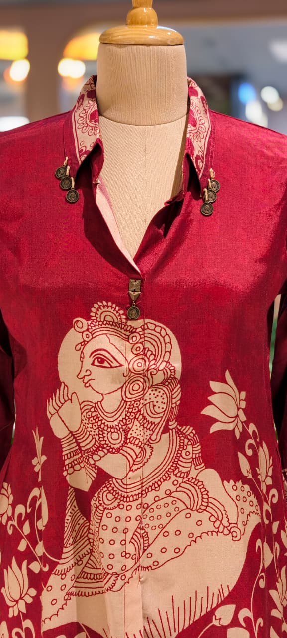 Artstian Goddes Inspired Motif Light Weight Casual Muslin Kurti Only-14383 RB246