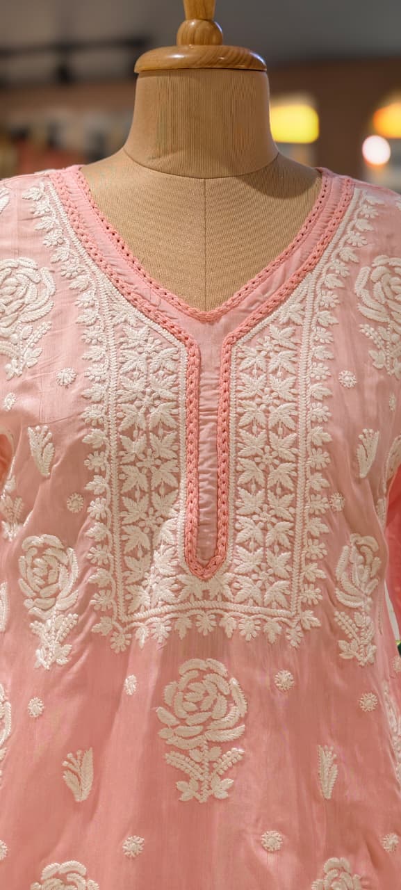 Pure Muslin Chikankari Work Summerish Tone Casual Wear Co-Ord Set-14394 RB221