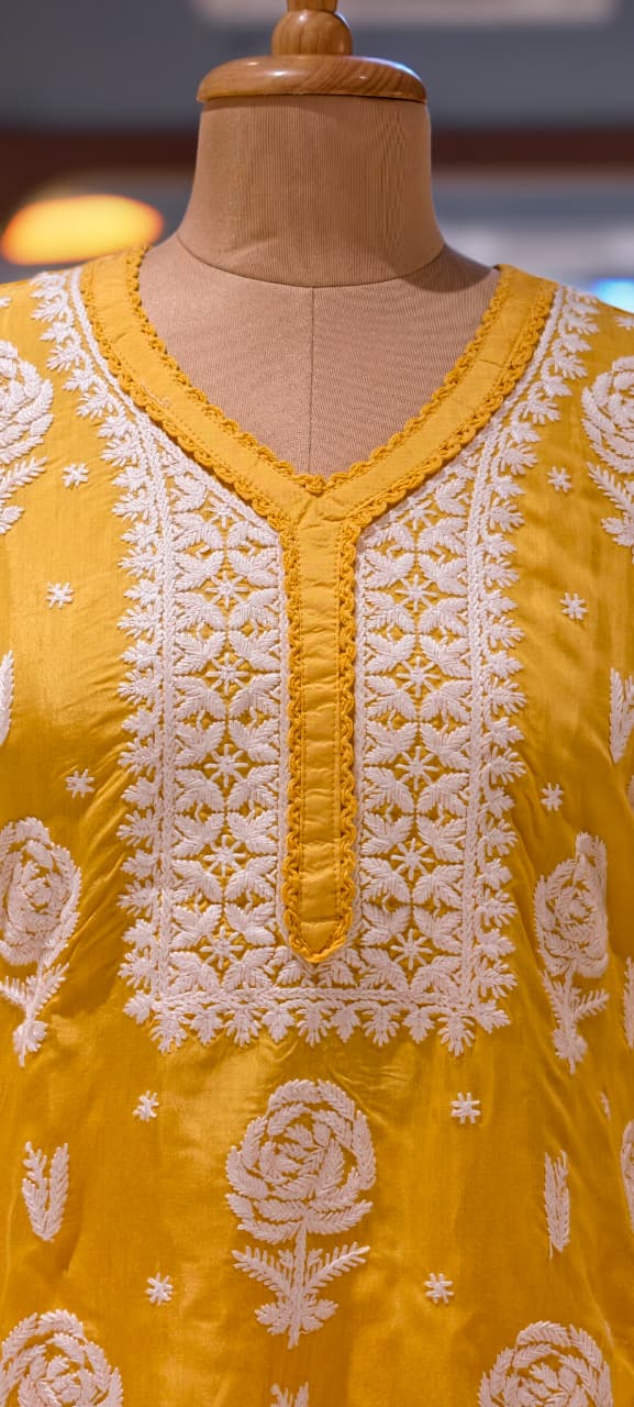 Pure Muslin Chikankari Work Summerish Tone Casual Wear Co-Ord Set-14394 RB221