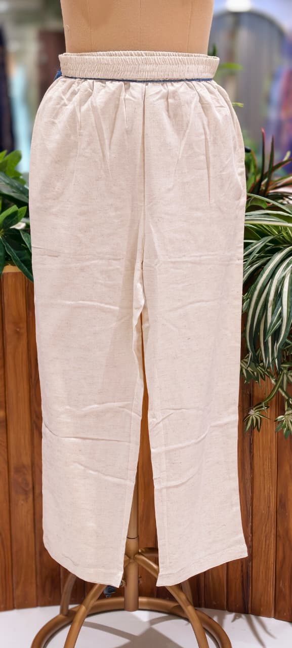 Floral Thread Embroidery Flex Cotton Kurta Pant Set with Mirror Work Detailing & Statement Tassel Accents- 14281 RB255
