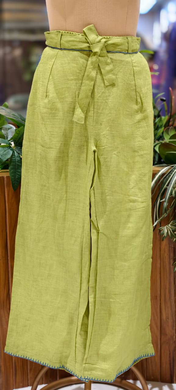 Bold Pure Linen Co-Ord Set Featuring Structured Shirt-Style Top with Comfortable Straight Fit Trousers-14416 RB251