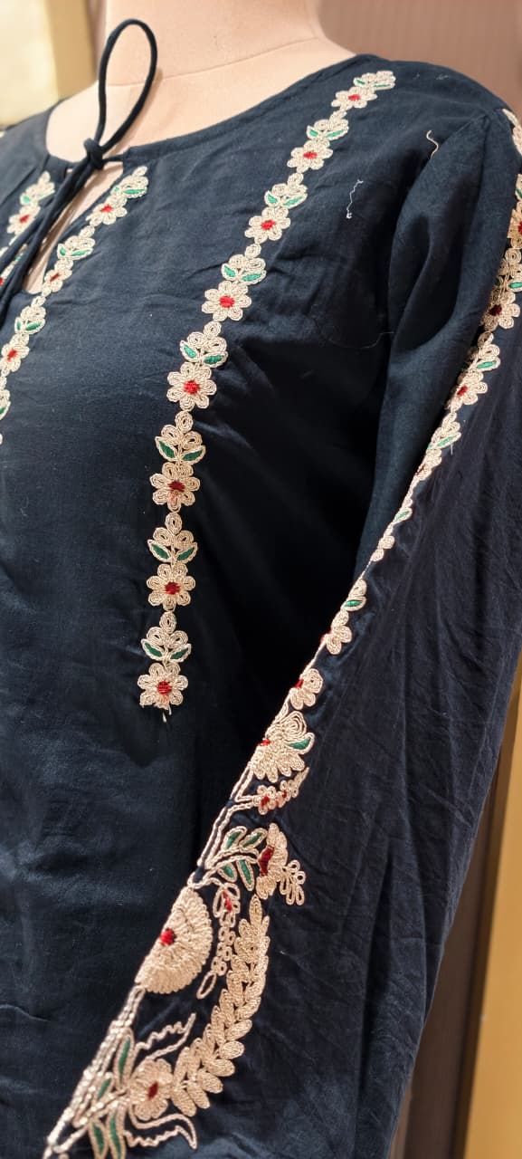 Golden Touch Pure Zardosi Work Embroidery Occasional Wear Mul-Cotton Full Suit Set With Dupatta- 14731 RB389