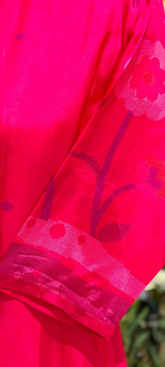 Fuschia Radiance Botanical Charm Russian Silk Blend Kurti Only- 14714, 14771 RB383 LEAN FIT BOOK NEXT SIZE