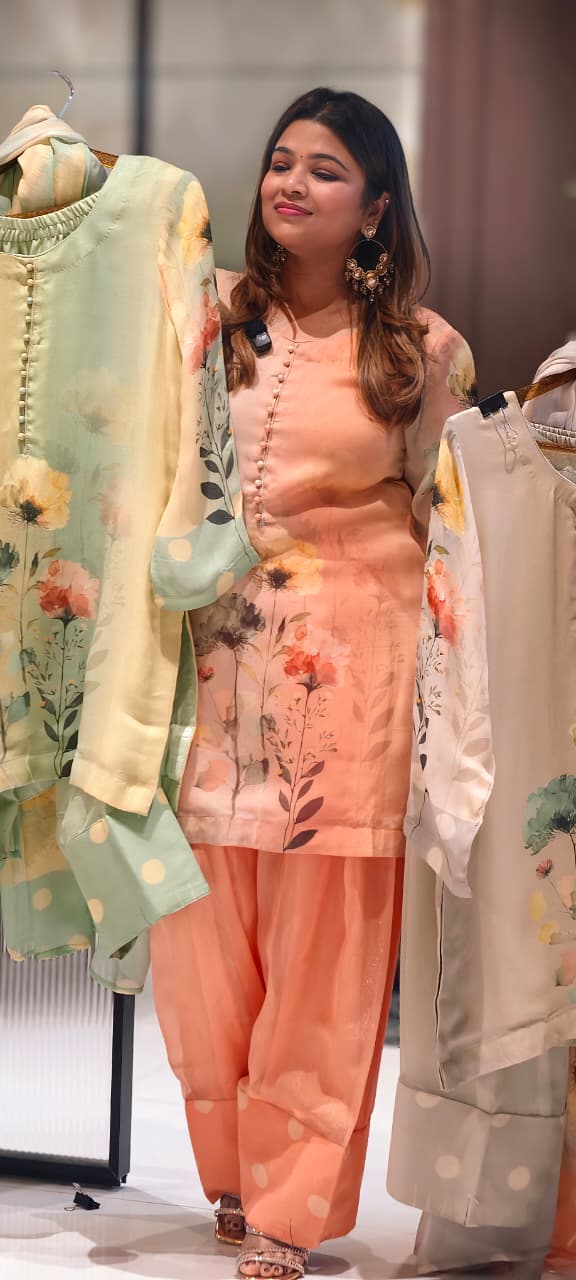 Digital Floral Serenity Artisanal Motif Pastel Pure Jute Linen Full Suit Set With Dupatta- 14682 RB425