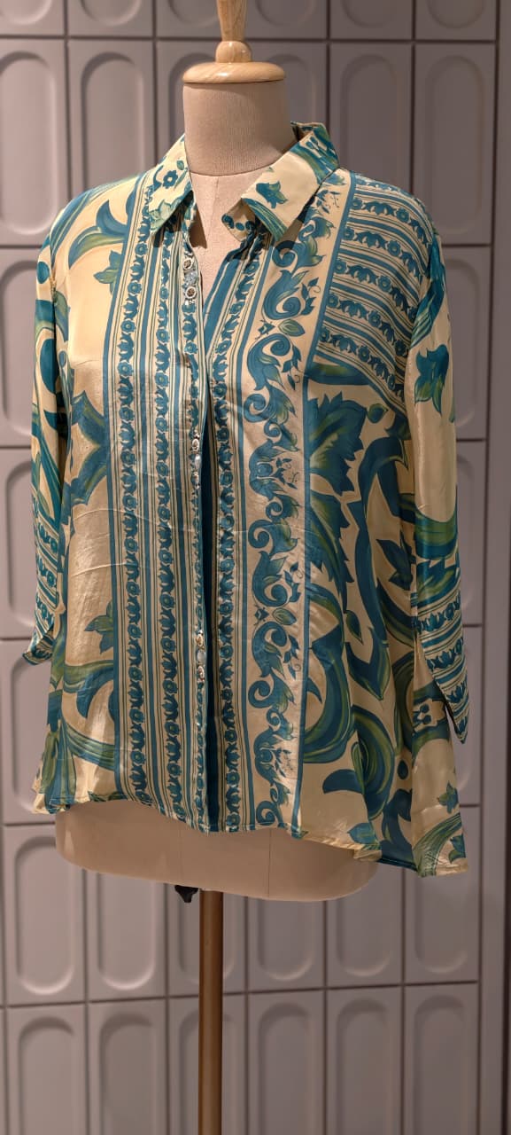 Classic Fusion Printed Relaxed Fit Crepe Tunic Shirt- 14860 RB494