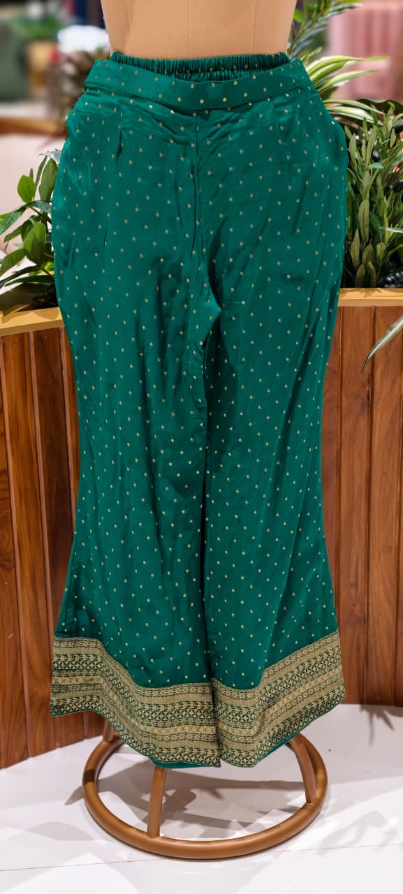 Banarasi Touch Pure Georgette Co-Ord Set With Farsi & Palazzo Bottom