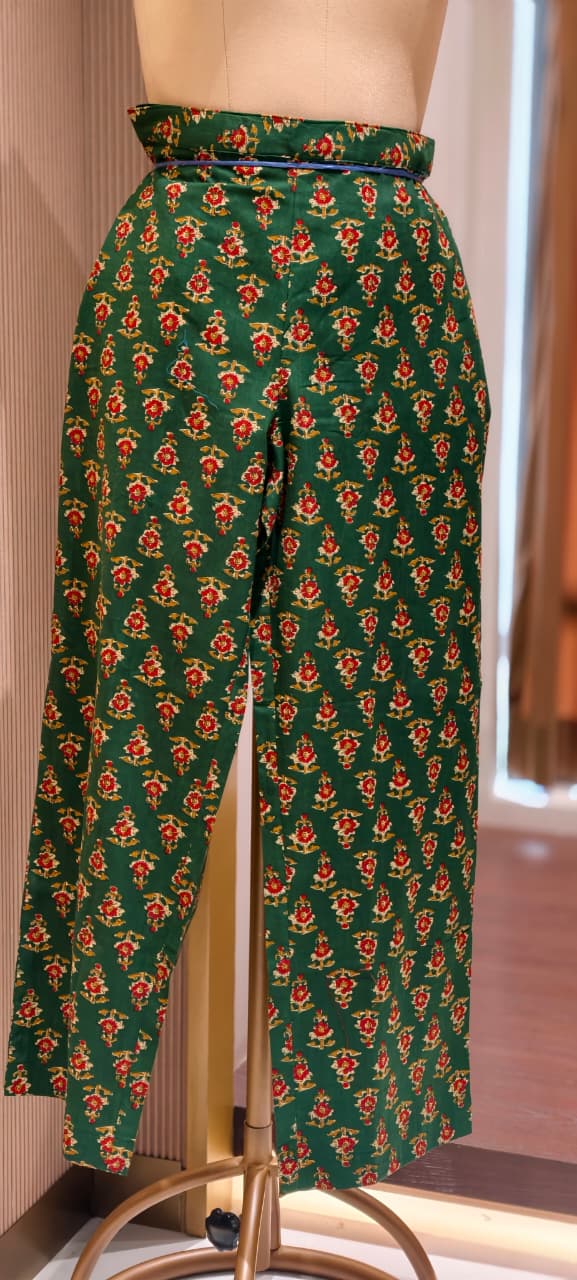 Royal Classic Mughal Floral Block Printed A-Line Cotton Full Suit Set With Dupatta
