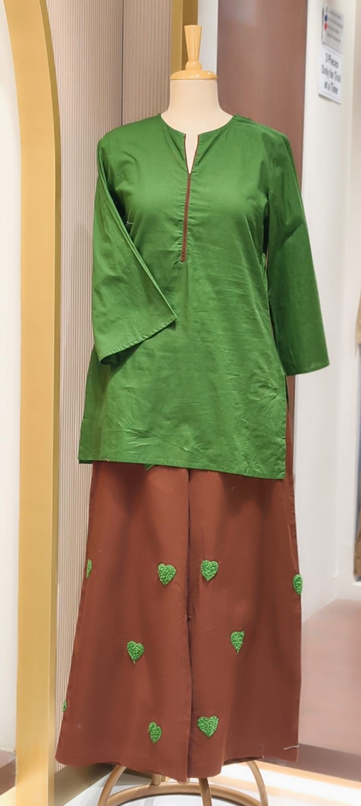 Minimal Prints Dual Tone Solid Co-Ord Set In Cotton Fabric- 15120
