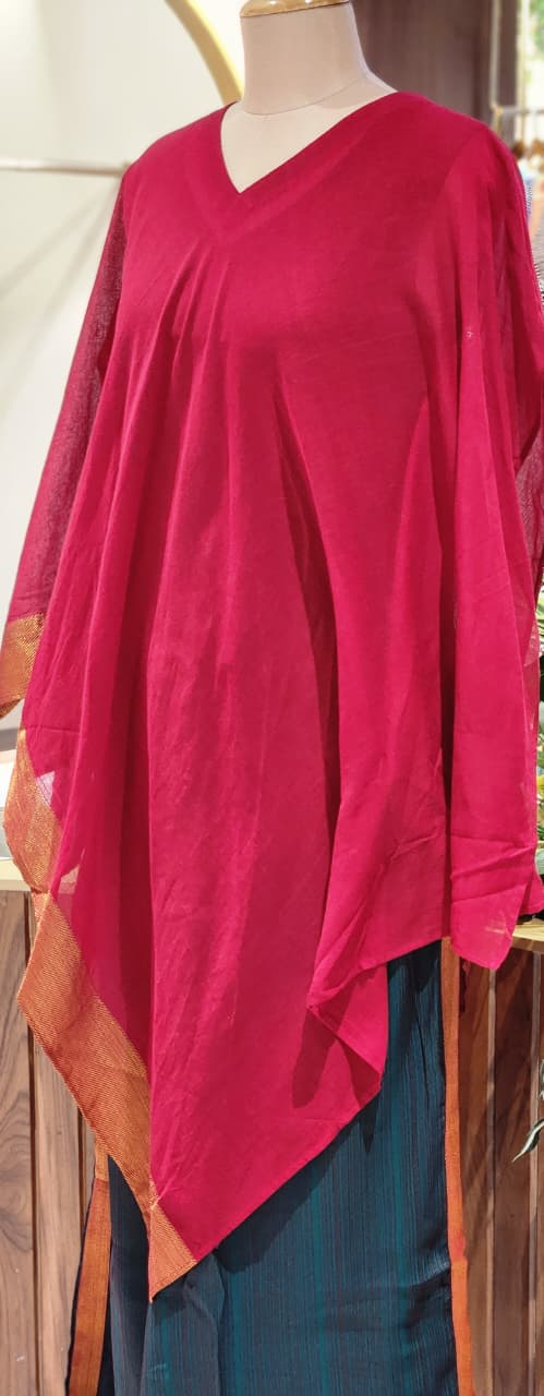 Vibrant Golden Bordered V-Shaped Outer With Buster & Straight Bottom(Seperate Neck Piece)