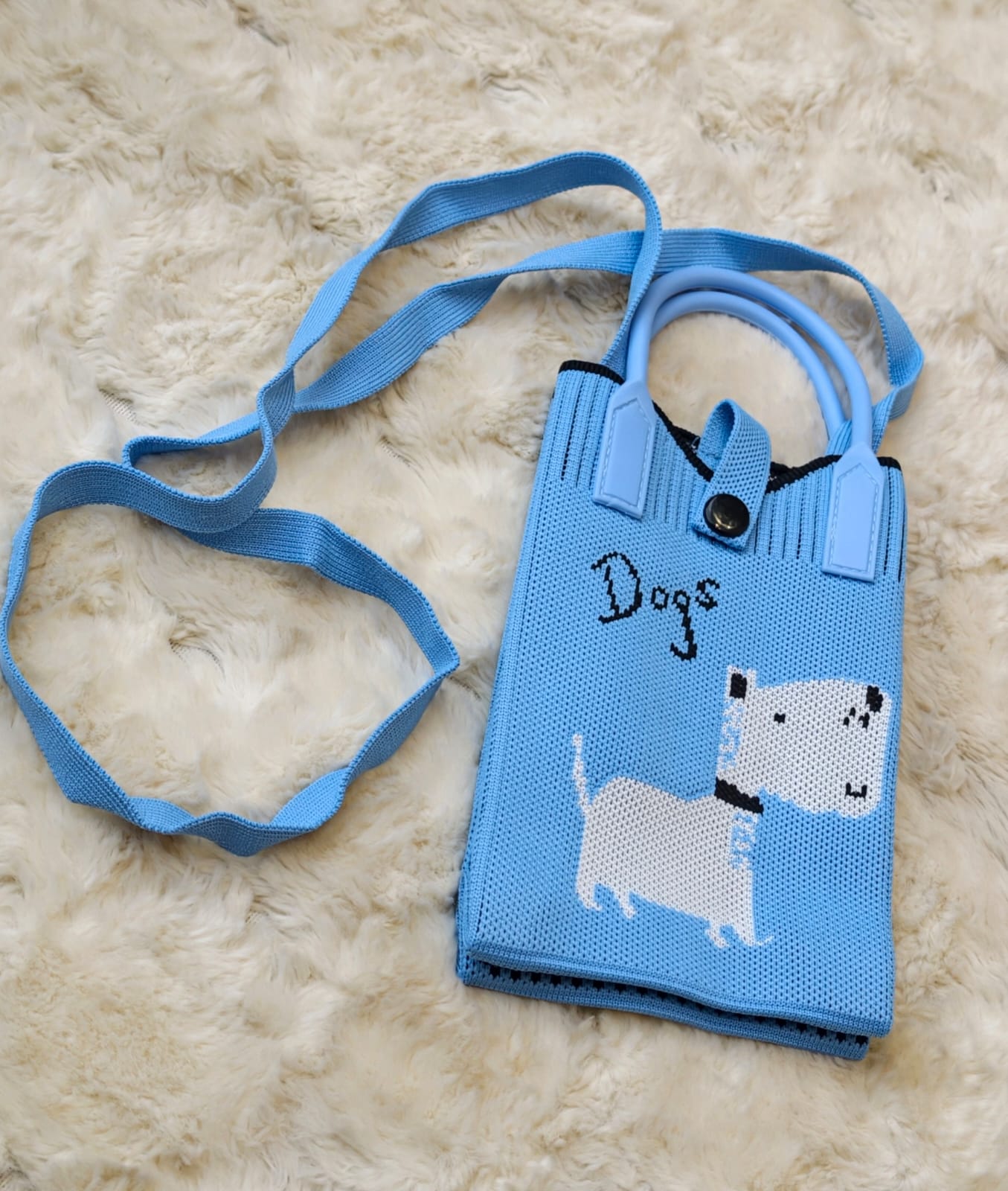 Elegant Soft Knitted Mobile Phone Sling Bag for Women & Girls, Cute Daisy Pattern Crossbody