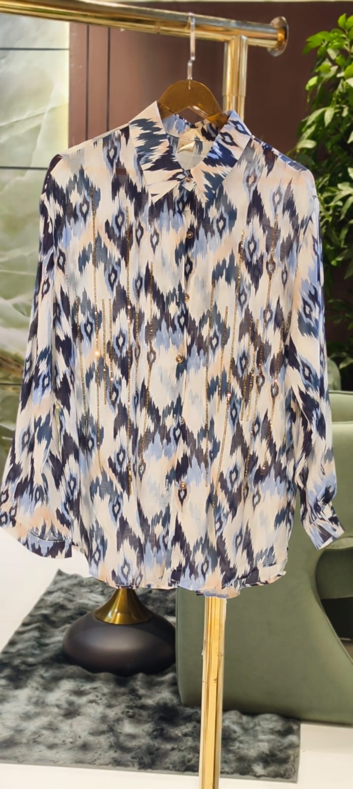 Multicolor With Colorful Cool Prints Trendy Light Weight Imported Shirt- 15446