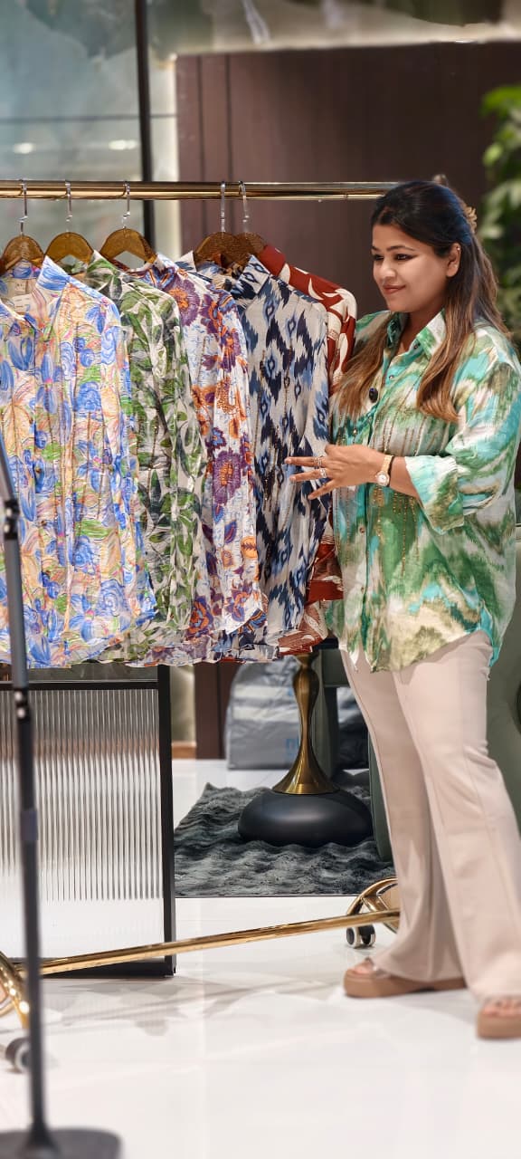 Multicolor With Colorful Cool Prints Trendy Light Weight Imported Shirt- 15446