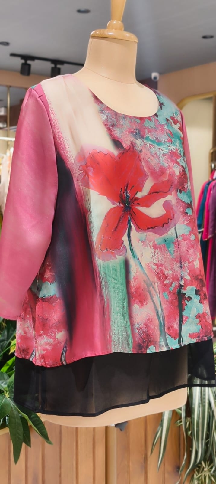 Beautiful Digital Floral Prints Premium Satin Flared Tops- 15460